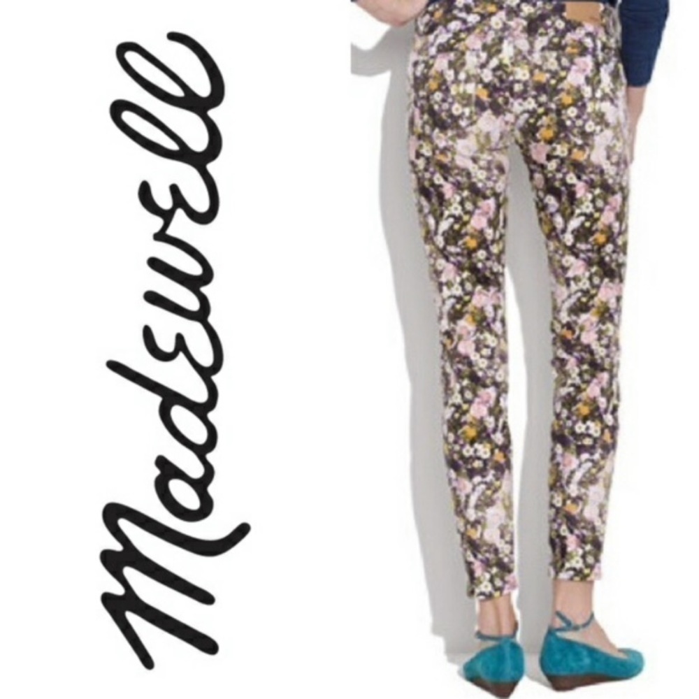 Madewell Floral Sun Garden Skinny Skinny Ankle Jeans